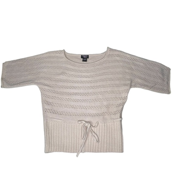 HOOKED UP by IOT Silver Sparkle Pink Knit 3/4 Sleeves Sweater Junior's Size L - Picture 5 of 16